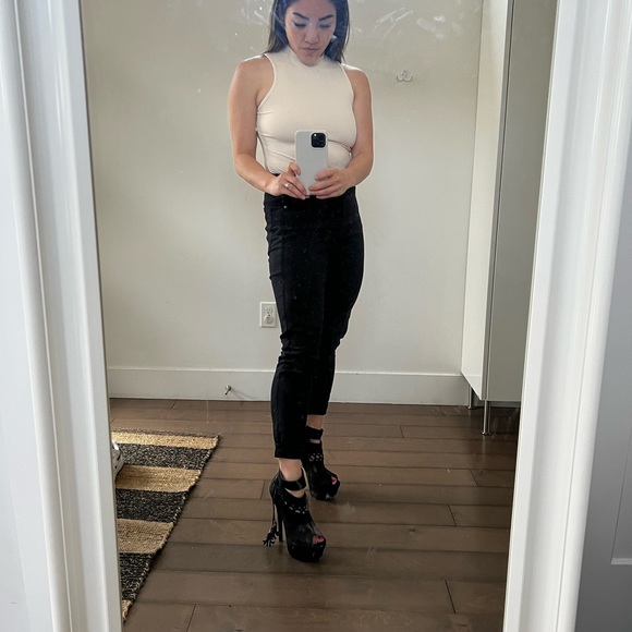 3/$30 (bundle) Black ankle boots with open toe and heel - Picture 4 of 8